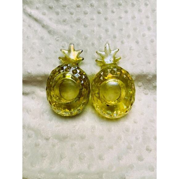 Yankee Candle Iridescent Glass Pineapple Tealight Candle Holders (2)-NEW - Picture 4 of 6